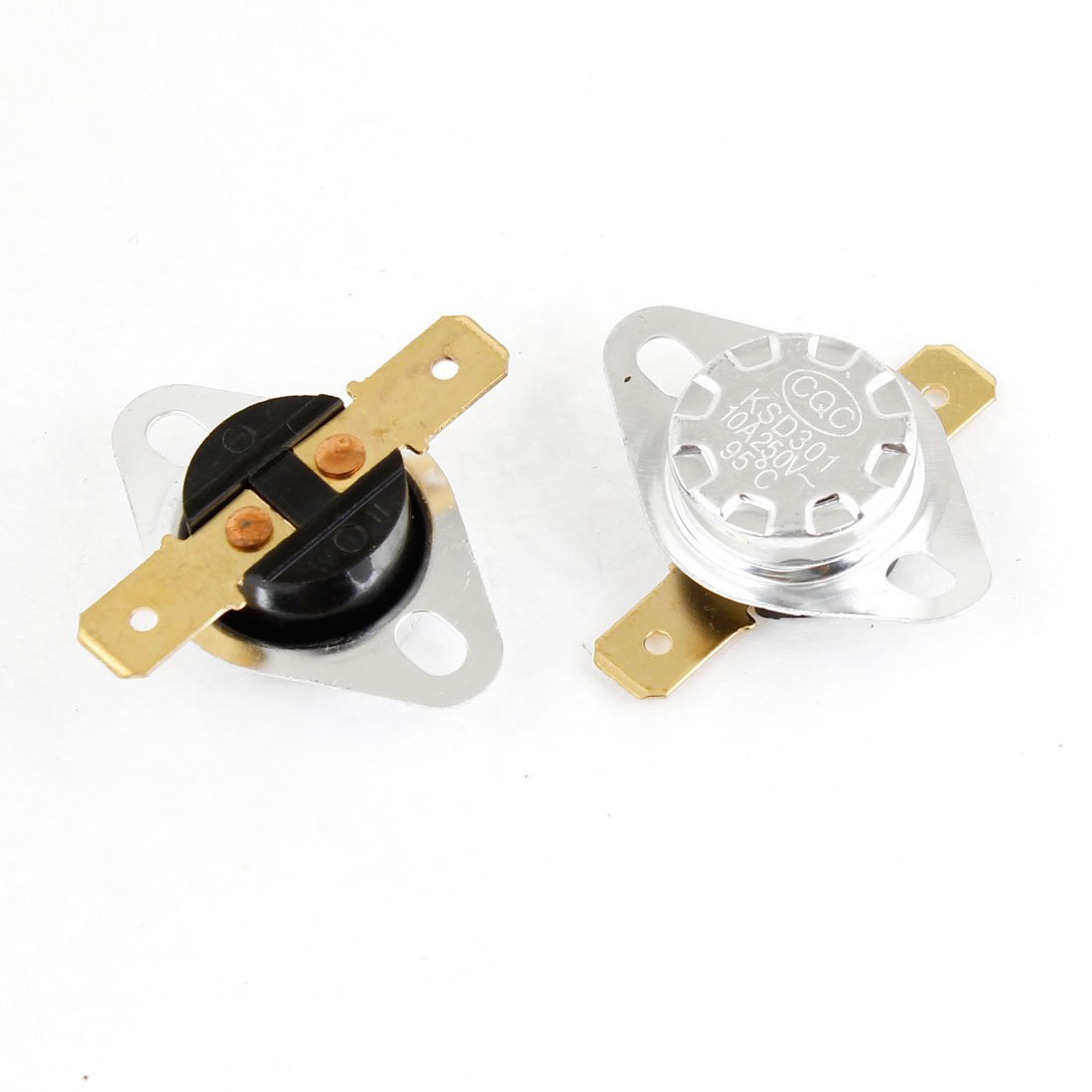 Sourcingmap 2 Pcs 95 Celsius Degree KSD301 Plastic Thermostat Temperature Switch NC 250V 10A