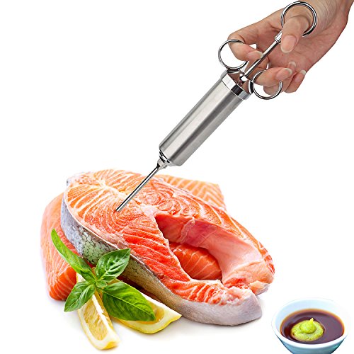 Meat Marinade Injector Set, Angozo 2 Ounce 304 Stainless Steel Meat