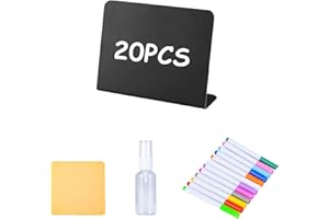 YZ&LIANGYUAN 20PCS Tabletop Chalkboard Labels, Mini Chalkboard Signs for Food, Food Labels for Party Buffet, Easy to Write and Wipe Out, Reusable and Reserved Table Cents for Weddings, Birthday, Bakery and Retail
