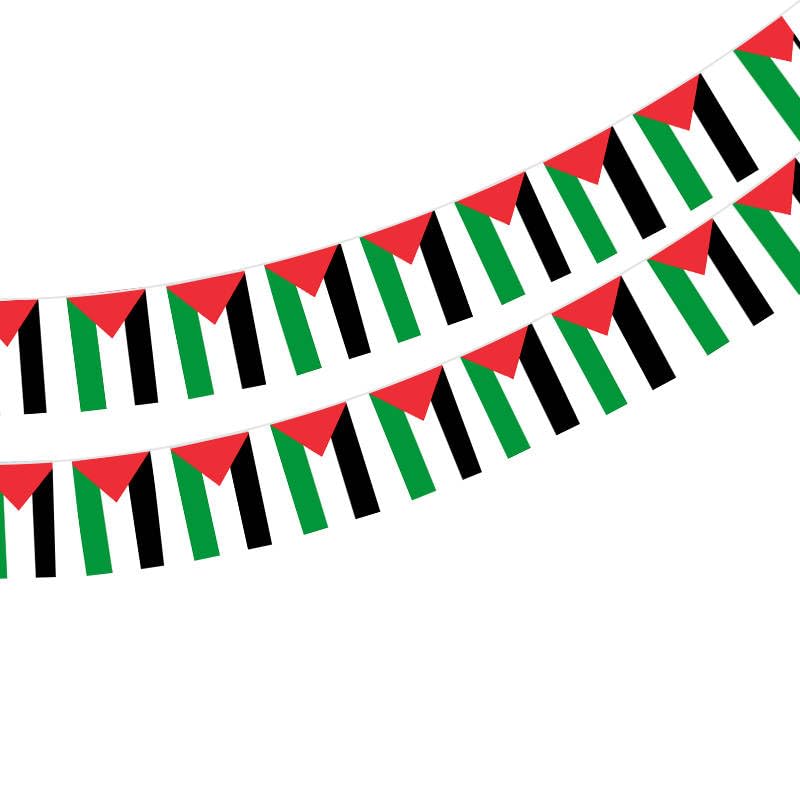 Palestine Flag 40pcs Palestine Flag Palestine Garland 11.4M Palestine Pennant Flags National Flag 5.5x8.3inch for Bar Decorations