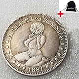 GoolCoinKit Sexy Girl Nickel Funny Pieces-1881 Hobo Nickel Morgan Dollar- Great Commemorative Coins-Discover History Handmade US Coins CoolGoodsKit
