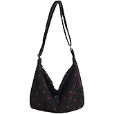 Strawberry Tote Bag for Women Adjustable Shoulder Bag Cute Zipper Purse Handbag