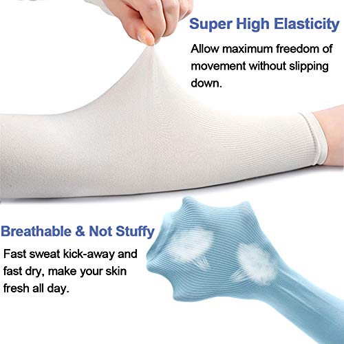Beister 6 Pairs UV Protection Cooling Arm Sleeves for Women Men, Sunblock Protective Long Arm Cover Warmer