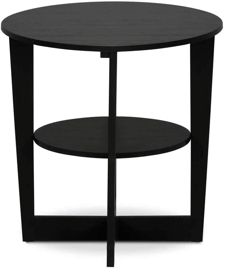FURINNO End Table, Two, Walnut: Furniture & Decor