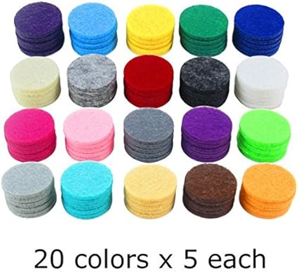 Amazon Com Springcreek Usa 100 Pad Value Pack Aromatherapy Essential Oil Diffuser Locket Necklace Refill Pads Car Vent Diffuser Pads 7 8 22mm Diameter Assorted Colors Health Personal Care