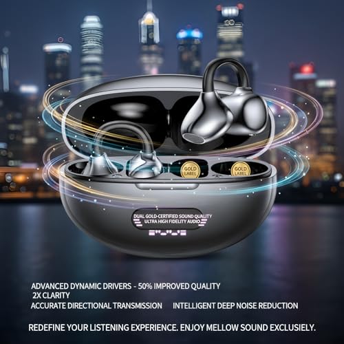 4-in-1 Latest AI Bluetooth Translation Earbuds, Real-time Translator of 164 languages; No subscription required; Powerful Bass & Full-Range Frequency Response, Premium Audio with Innovative Technology
