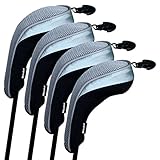 Andux Golf Hybrid Club Head Covers Set Of 4 Interchangeable No. Tag MT/HY03 (Grey)