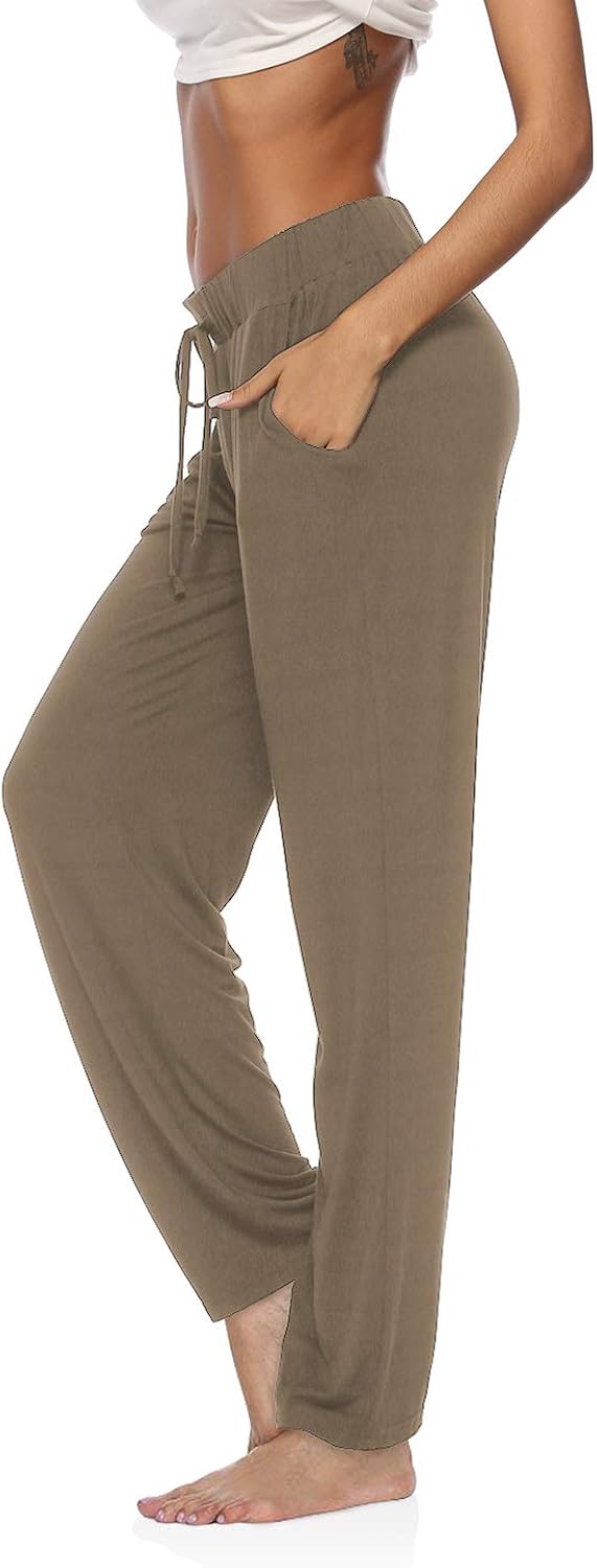 DIBAOLONG Womens Yoga Pants Wide Leg Comfy Drawstring Loose Straight Lounge Running Workout Legging: Clothing