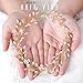 Yean Gold Leaf Bride Wedding Headband Pearl Bridal Hair Accessories Headpiece for Women