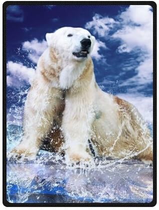 Cute Polar Bear Super Soft Bed Sofa Throw Blanket 58x80 inch