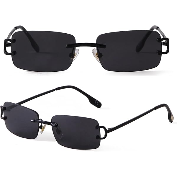 Konohan 8 Sets Rimless Rectangle Sunglasses Vintage  display picture 1