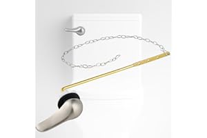 iFealClear Universal Metal Toilet Handle Replacement Kit, Front Mount Toilet Tank Flush Lever with Stainless Steel Chain, Fits Most Toilets, Brushed Nickel