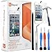 iPhone 5S - Screen Replacement - White - LCD Premium Complete Repair Kit with Tools - Easy Manuals Videos and Instructions - Screen Protector, New Touch Display Digitizer Assembly