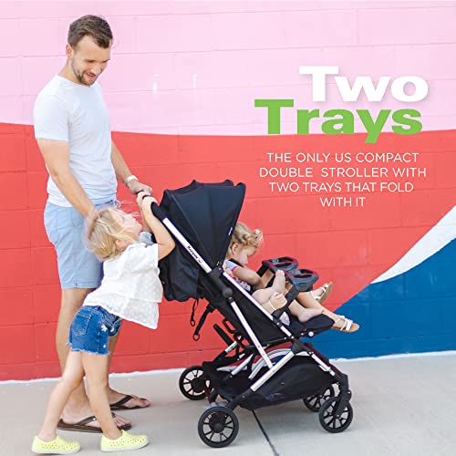Joovy Kooper X2 Double Stroller, Lightweight Travel Stroller