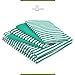 6-Piece Bed Sheets Set with Stripes by Cosy House - Fade & Lint Free - Soft, Breathable Bamboo and Microfiber Blend Bedding with Deep Pocket Fitted Sheet, Flat Sheet and 4 Pillowcases - Queen, Green
