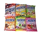 Hi Chew 6 Different Flavors Variety Pack (Fruit Mix, Tropical Mix (exclusive), Sweet and Sour, Strawberry, Original Mix, and Fizzies) (Pack of 6)