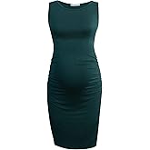 Smallshow Women's Sleeveless Maternity Dress Ruched Pregnancy Clothes