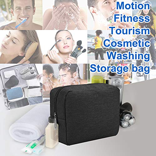 E-Tree 9.8 inch Canvas Zippered Cosmetic Travel Bag, Makeup Carrying Case, Portable Daily Storage, Compliant Bag, Toiletry Carry Pouch Small Organizer, Black 5 E-Tree 9.8 inch Canvas Zippered Cosmetic Travel Bag, Makeup Carrying Case, Portable Daily Storage, Compliant Bag, Toiletry Carry Pouch Small Organizer, Black