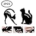 TailaiMei 2 Pcs Cat Eyeliner Stencils, Matte PVC Material Smoky Eyeshadow Applicators Template Plate, Cat Shape Eye liner & Eye Shadow Guide Template Tool