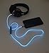 Glow-in-the-Dark Flashing 3.5mm Auxiliary Audio Cable - LED AUX Cable with Microphone for Headphones, iPhone, Speakers, Computer, Car Stereos and More (Blue)