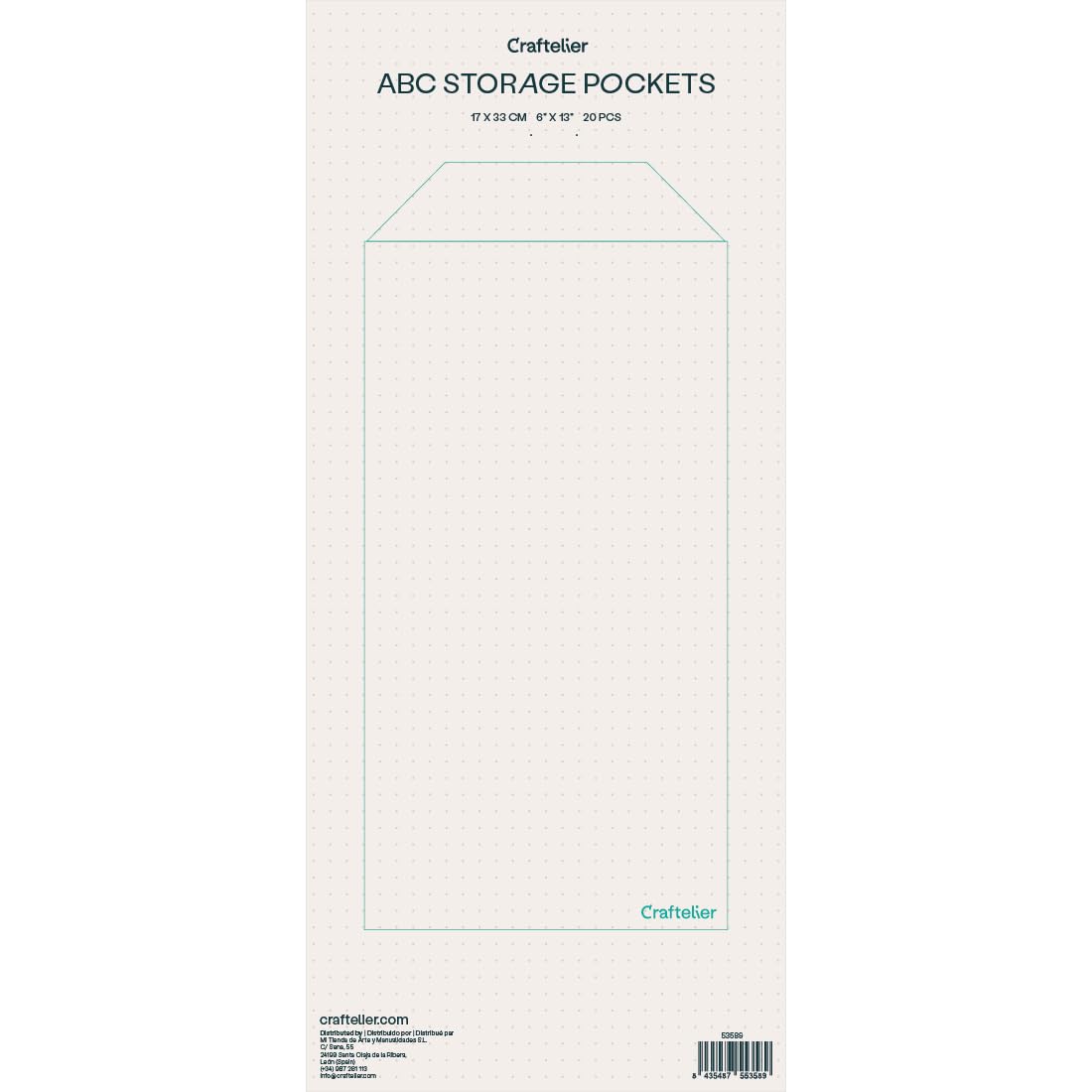 Craftelier - Clear Plastic Envelopes for Organizing Stamps, Dies, Stickers and Other Scrapbooking and Crafts Materials and Accessories | Includes 20 6" x 13" Envelopes