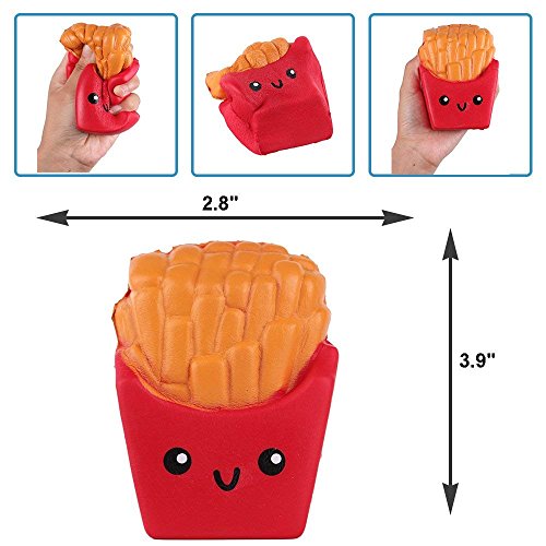 Anboor Squishies Emoji Pizza,Cookies,Chocolate Cake and French Fries Kawaii Scented Soft Slow Rising - coolthings.us