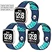 Wepro For Fitbit Versa Bands Sport Silicone Replacement Breathable Strap Bands for New Fitbit Versa Smart Fitness Watch, Large, Blue on Green