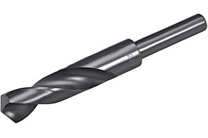 uxcell 1/2" Reduced Shank Drill Bits 20mm Black Nitride Coated High Speed Steel HSS 6542, Twist Drill Bit for Stainless Steel
