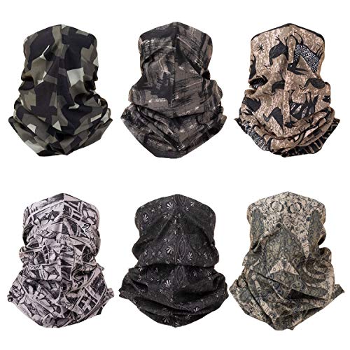 Toes Home 6PCS Outdoor Magic Headband Elastic Seamless Bandana Scarf UV Resistence Sport Headwear Boho Series for Yoga Hiking Riding Motorcycling