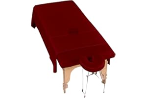 Cottingon 3 Piece Massage Table Sheet Set, 100% Brushed Premium Microfiber Ultra Light, Wrinkle free, Facial Bed Cover Fits 36" x 77" upto 7"Deep Massage Beds, Burgundy