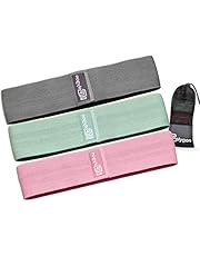 Resistance Exercise Bands, Polygon Fabric Non Slip Hip Bands for Squats, Legs, Butt, Thigh and Hip Workout, Thick Wide Fitness Loop Circle for Men & Women. Workout Guide Included.