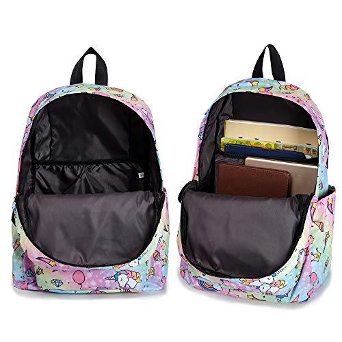 AOMACO School Backpack Kids Unicorn Rainbow Patterned Cute Pupil School Bag for Girls and Boys