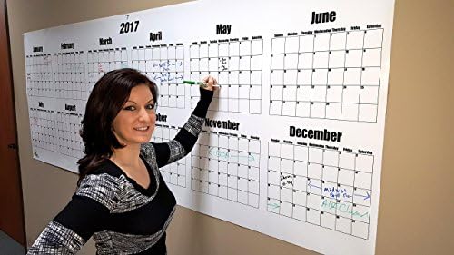 Dry Erase Wall Calendar- 2018 36" Large 36" High x 96" Wide by Oversize Calendar