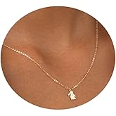 Aswinfon Dianty Bunny Necklace For Women 18K Gold Plated Cute Animal Jewelry Rabbit Necklaces Christmas Gift for Teens Hers
