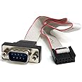 StarTech.com 16in 9 Pin Serial Male to 10 Pin Motherboard Header Panel Mount Cable - motherboard to RS232 (PNL9M16),Gray