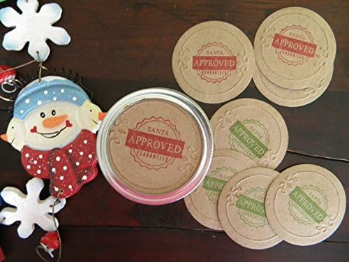 Canning Jar Lid Labels, Santa Approved Jar Labels, Jar Stickers, Mason Jar Lid Inserts, Holiday Jar Food Gifts, Canning Jar Tags