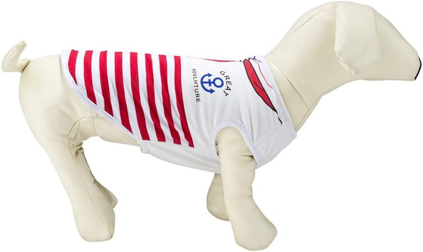 CueCue Pet Dresses Vest and Plaid Hoodies for Small Dogs (Red-White Sweater, Large)