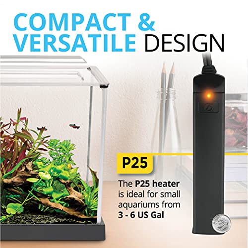 Fluval P25 Submersible Aquarium Heater For Up To 6 Gallons, 25 Watts on