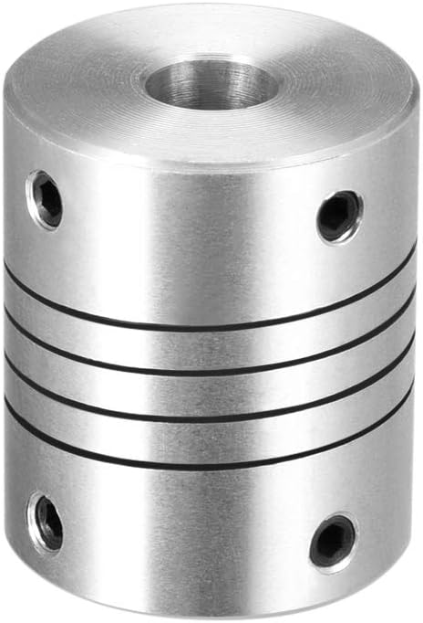 sourcing map 8mm to 8mm Aluminum Alloy Shaft Coupling Flexible Coupler Motor Connector Joint L30xD25 Silver