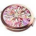 HeaLife Rose Gold Diamond Compact Mirror Travle Makeup Mirror [New Version] Double Sides with 2x &1x Magnification Portable Compact Mirror Round Pocket HandHeld Mirror for Girls