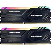 【RGB DDR4 RAM】GIGASTONE Game TURBO 32GB Kit (2x16GB)DDR4 3200MHz PC4-25600 CL16-18-18-40 Intel XMP 2.0 AMD Ryzen 1.35V UDIMM 288 Pin Unbuffered Non ECC High Performance Gaming Desktop Memory - Black