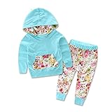 TIFENNY Baby Kids Long Sleeve Floral Print Tracksuit Top +Pants Sets