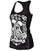 Voglee Volgee Womens Summer Tops 3D Digital Printed Flower Death Skeleton Camisole Sleeveless Vest Tank Tops For Juniors