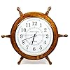 Nautical Moon Light Blue Large Wooden Ship Wheel with Ship's Time Captain's Clock - Pirate Home Decorative Clock… 510V80uHU1L. SS100