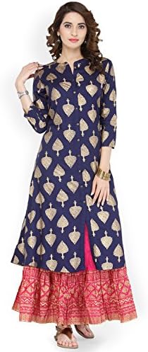 Manas Indian Women Designer Kurta Kurti Bollywood Tunic Ethnic Dress Tops Blouse Style (XXL)