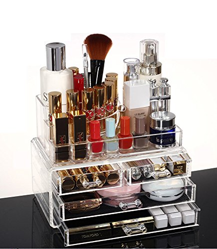Clear makeup organizer acrylic cosmetic tray storage display box …