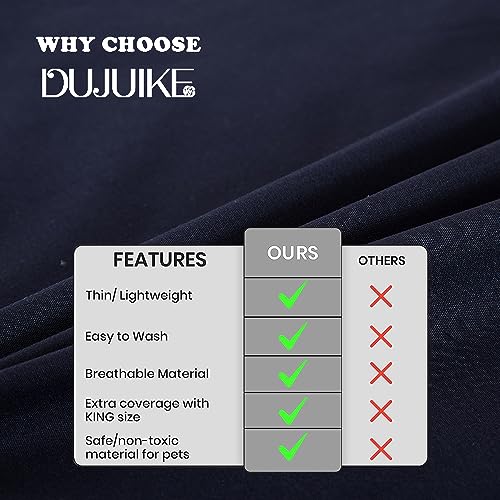 DUJUIKE Waterproof Bedspread, Waterproof Bed Sheet, Mattress Protector, Sofa Cover for Dog, Cat, Children, Double Bed (Queen 200 * 230cm, Dark Navy)