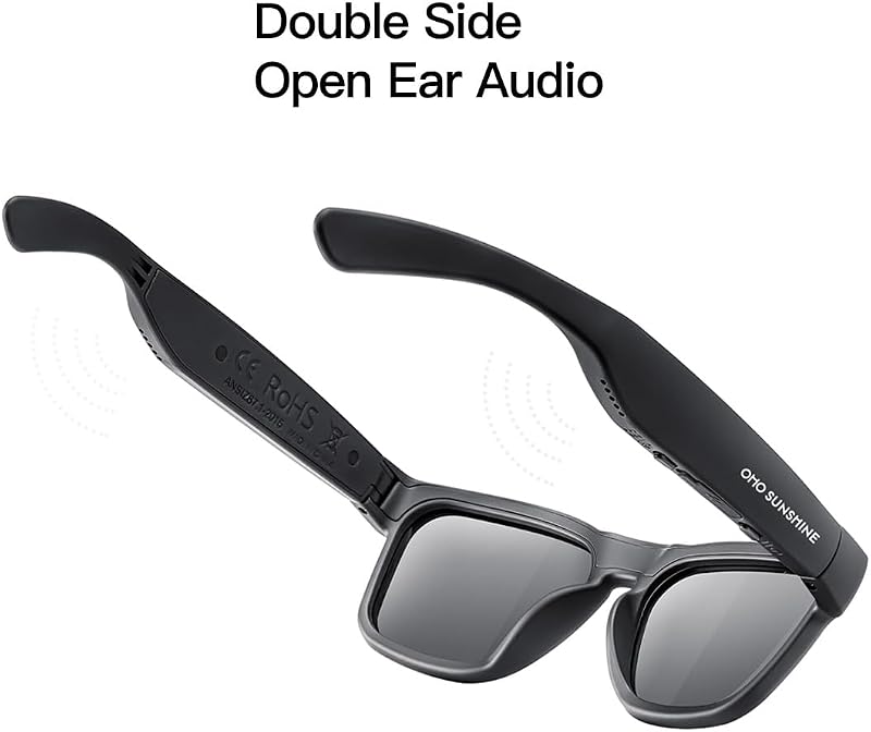 OhO Open Ear Smart Glasses, UV400 Z87.1 Lightweight Bluetooth Sunglasses