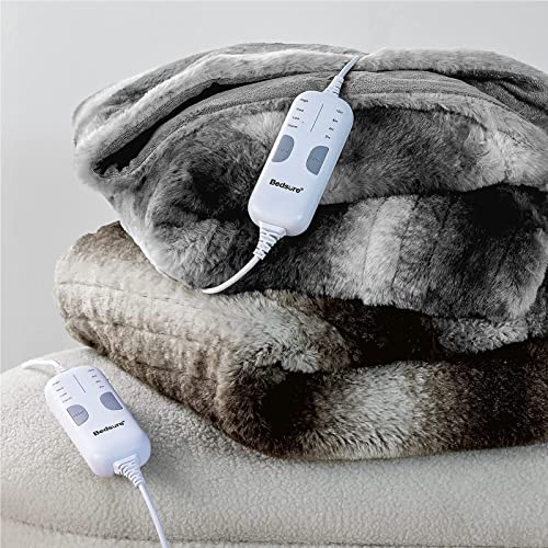 Bedsure Electric Blanket Heated Throw 50”×60“ Faux Fur Low Voltage