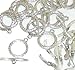 Rockin Beads Brand, 19 Antique Silver 3/4 Inch Toggle Clasps 20mm, Sold Per Pack of 19 Sets